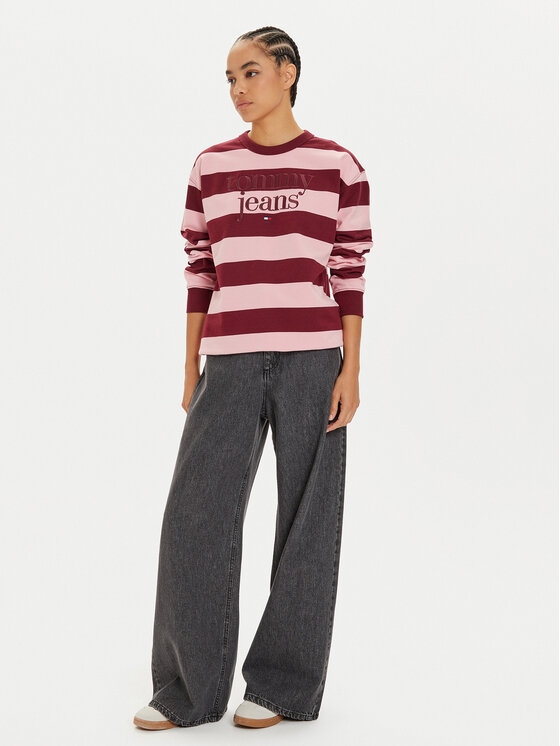 Tommy Jeans Tommy Jeans Bluza Ess Logo DW0DW19041 Fioletowy Relaxed Fit