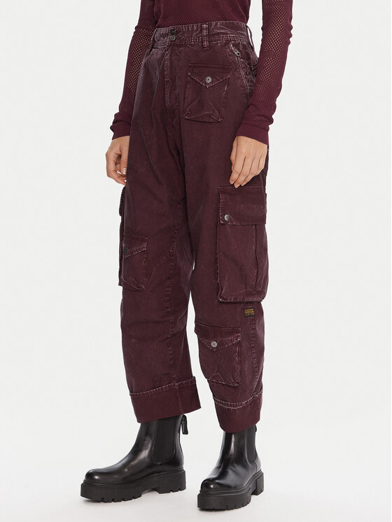 G-Star Raw G-Star Raw Medžiaginės kelnės Cargo 3D D27025-D388 Violetinė Boyfriend Fit
