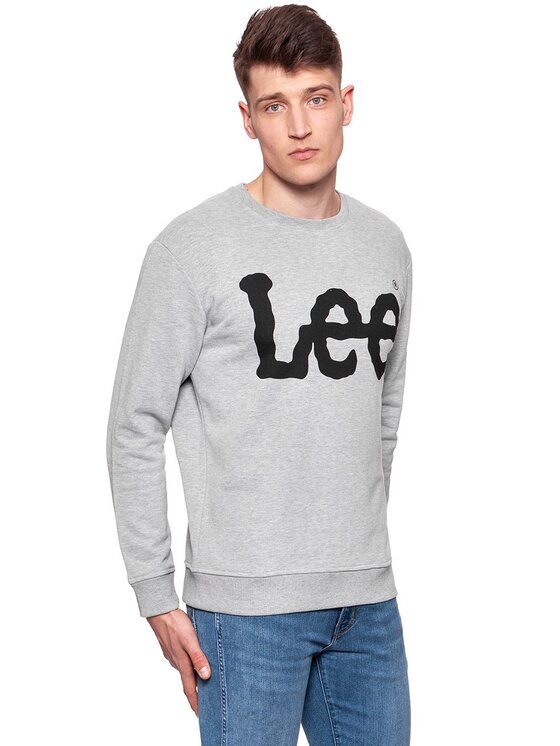 Lee Lee Felpa LOGO SWS Grigio Regular Fit