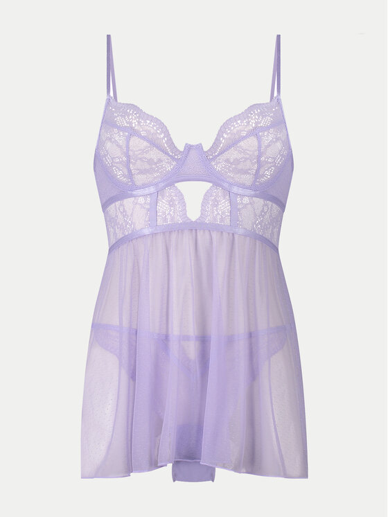 Hunkemöller Hunkemöller Spalna srajca Babydoll Isabelle 205016 Vijolična