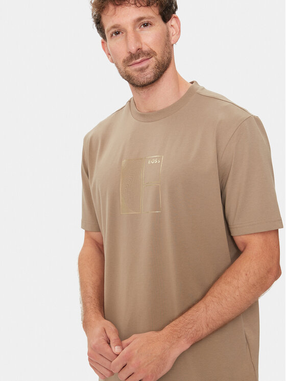 BOSS Boss Majica 50513172 Bež Regular Fit
