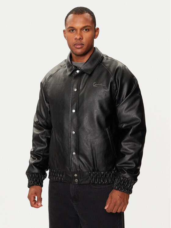 Karl Kani Veste en simili cuir Kani Star 60750004 Noir Regular Fit Modivo
