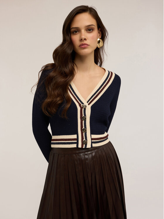 Motivi Motivi Cardigan M437W003533N034 Blu Regular Fit