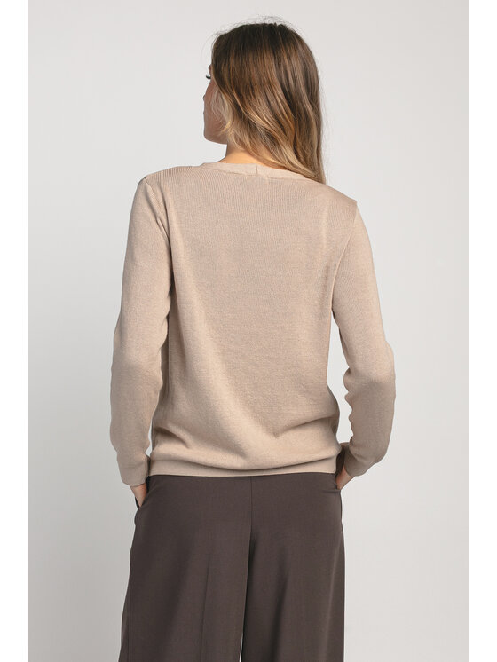 Fobya Fobya Kardigan F1979 Beżowy Basic Fit