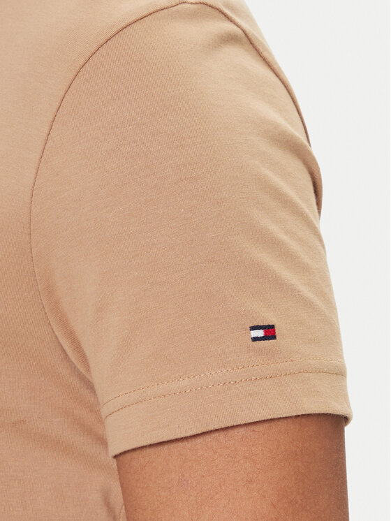 Tommy Hilfiger Tommy Hilfiger Tricou Logo MW0MW11797 Bej Slim Fit