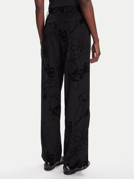 Desigual Desigual Текстилни панталони Flock 25WWPW05 Черен Regular Fit