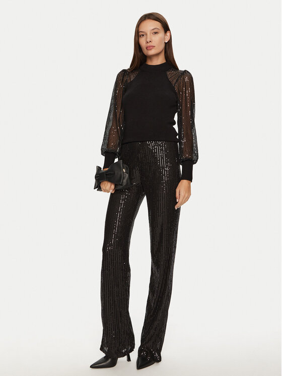 ONLY ONLY Spodnie materiałowe New Goldie 15336586 Czarny Regular Fit