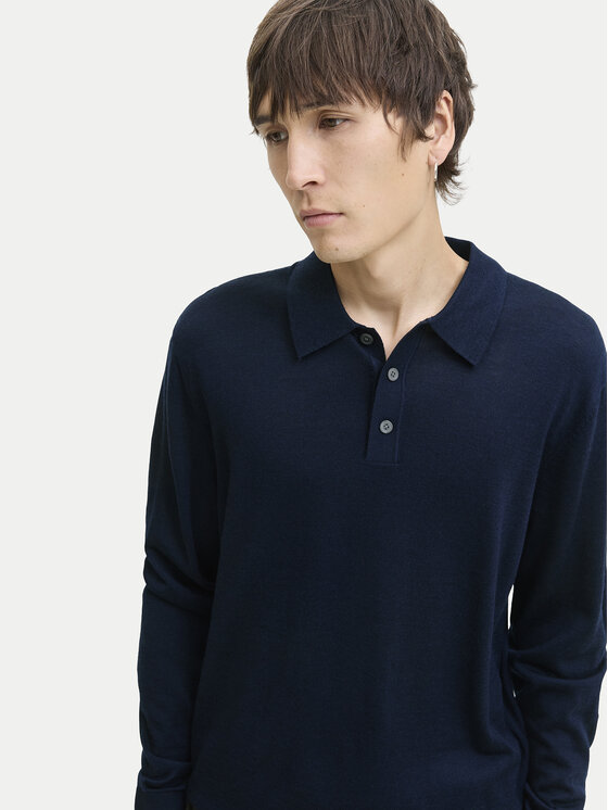 Jack&Jones Jack&Jones Pulover Merino 12281757 Mornarsko modra Regular Fit