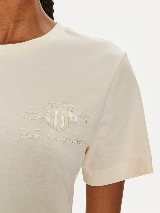 Gant Gant Футболка Tonal Shield 4200262 Бежевий Regular Fit