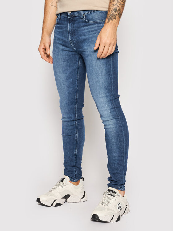 Calvin Klein Jeans Jeansy J30J317796 Granatowy Super Skinny Fit