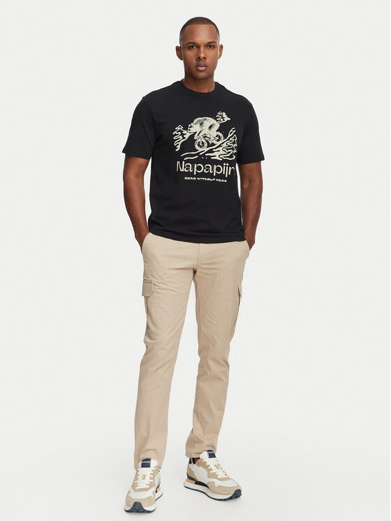 Napapijri Napapijri T-Shirt Cabin NP0A8B3F Czarny Relaxed Fit