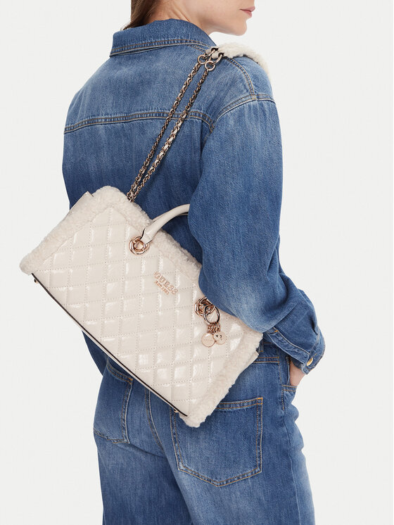 Guess Guess Дамска чанта Cristi HWTG81 39090 Екрю