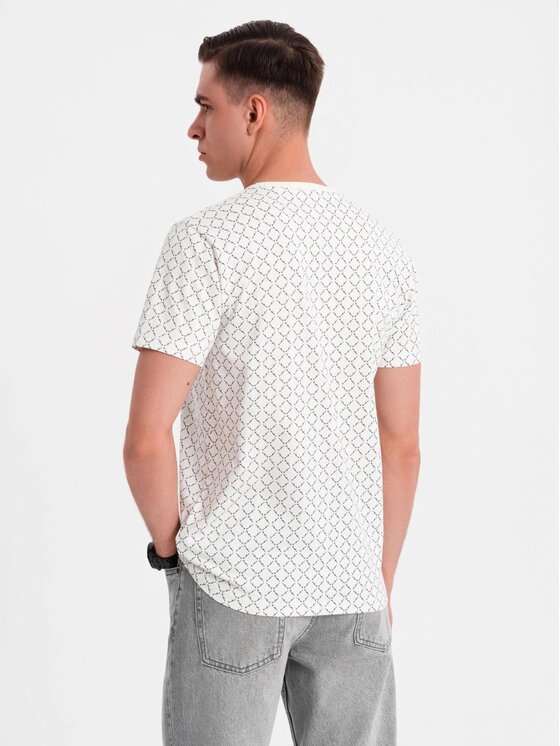 Ombre Ombre T-Shirt OM-TSFP-0250 Biały Regular Fit