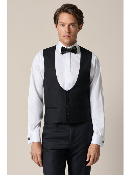 Lancerto Lancerto Kamizelka garniturowa Consuegra KA073126000007 Czarny Slim Fit