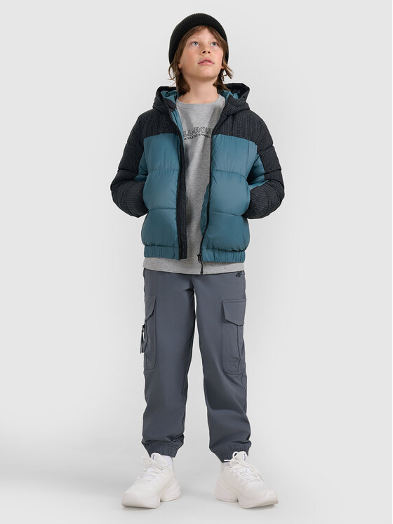 4F 4F Kurtka puchowa OUTERWEAR Khaki Regular Fit