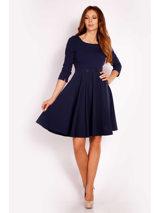Awama Awama Koktejlové šaty L003 Tmavomodrá Basic Fit