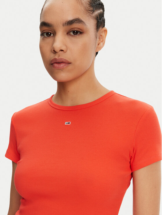 Tommy Jeans Tommy Jeans T-särk Essential DW0DW17383 Oranž Slim Fit