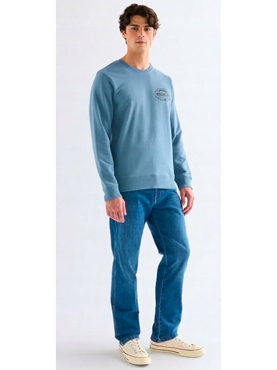 Wrangler Wrangler Bluza Americana Crew Niebieski Regular Fit