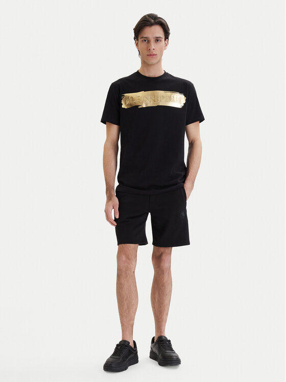 Plein Sport Plein Sport Sportovní kraťasy SAFC MJT2789 STE003N Černá Regular Fit