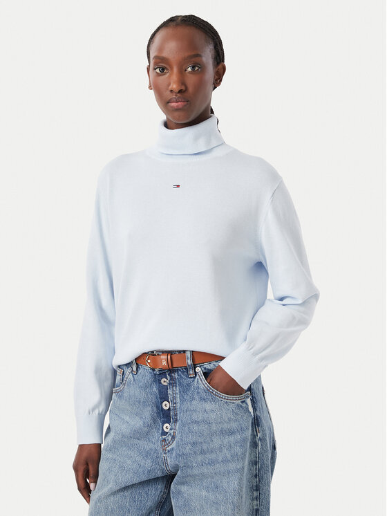 Tommy Jeans Tommy Jeans Rolák Essetnial DW0DW23361 Světle modrá Relaxed Fit