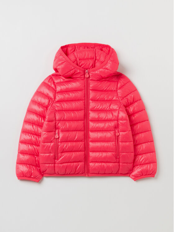 rosa daunenjacke mit kapuze