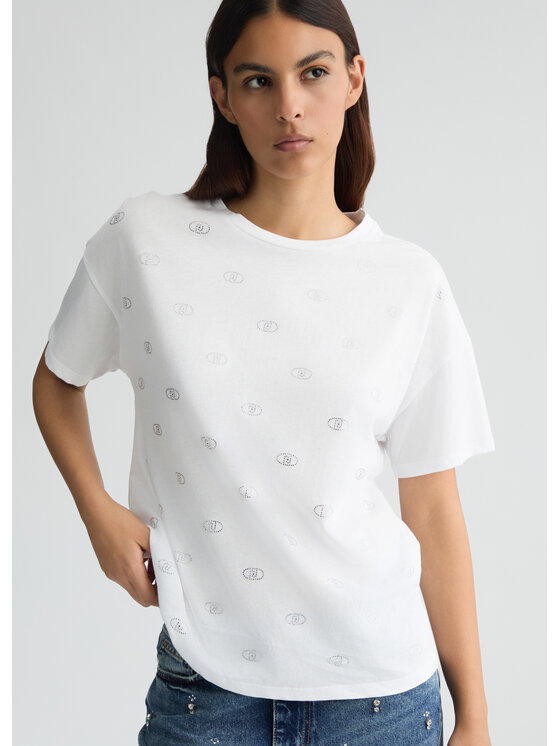 Liu Jo Liu Jo T-Shirt WA5147JS923M9497 Biały Regular Fit