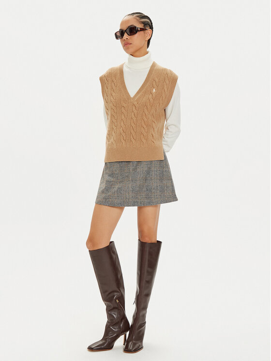 Tommy Hilfiger Tommy Hilfiger Мини пола WW0WW43471 Бежов Regular Fit
