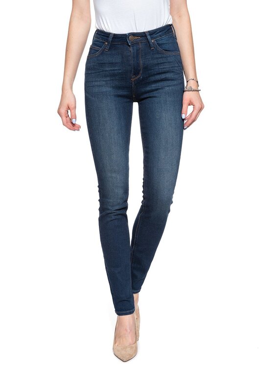 Lee Lee Jeansy SCARLETT HIGH Niebieski Skinny Fit