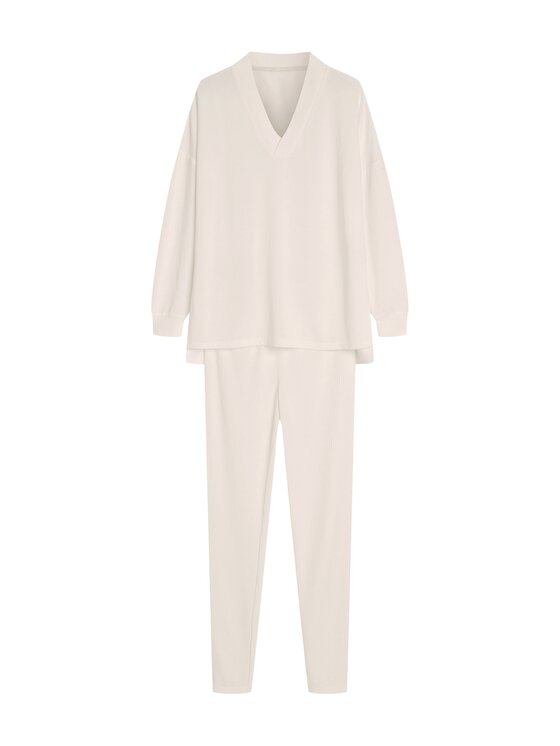 Esotiq Esotiq Komplet bluza i legginsy 42411 Biały Loose Fit