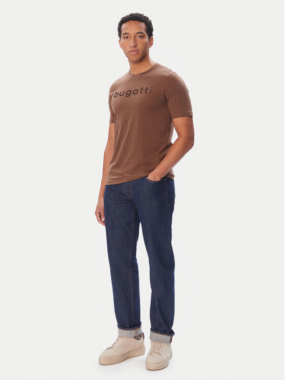 Bugatti Bugatti Tričko 8350-25048F Hnedá Regular Fit