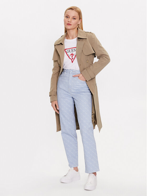 Guess Guess Tricou W1YI1B I3Z14 Alb Slim Fit