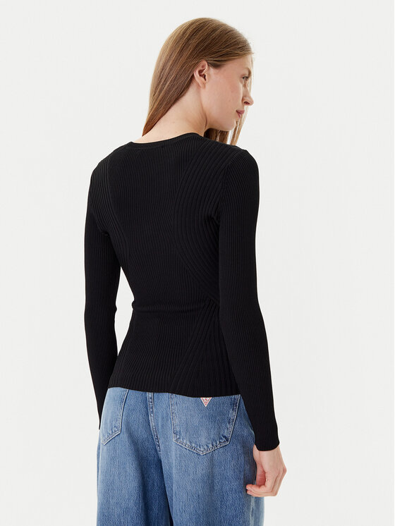 Guess Guess Пуловер W5YR08 Z0040 Черен Slim Fit