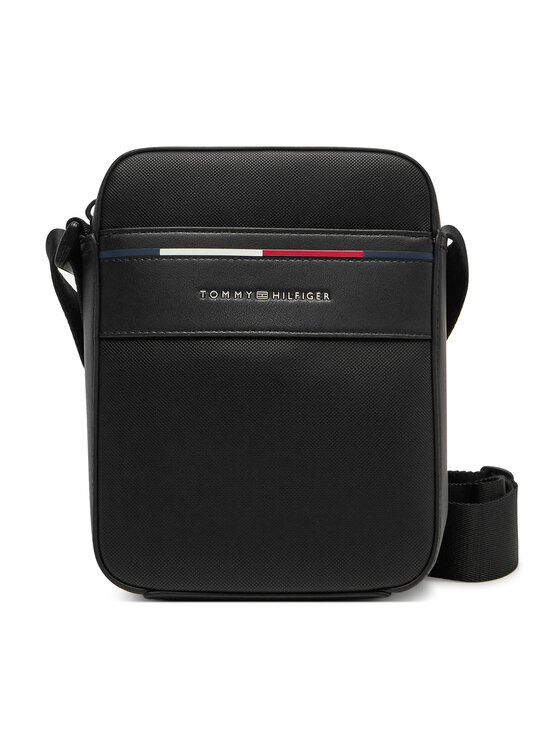 Geantă crossover Tommy Hilfiger Th Foundation Mini Reporter AM0AM13196 Negru