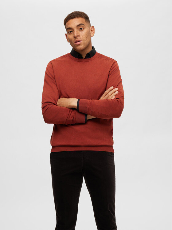 Selected Homme Sveter 16074682 Oranžová Regular Fit