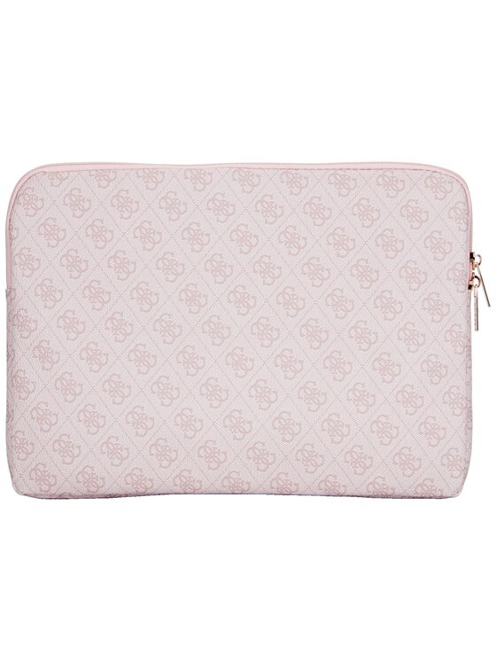 Guess Guess Torba na laptopa Sleeve 14" 4G Zipper Pocket Triangle Logo Różowy