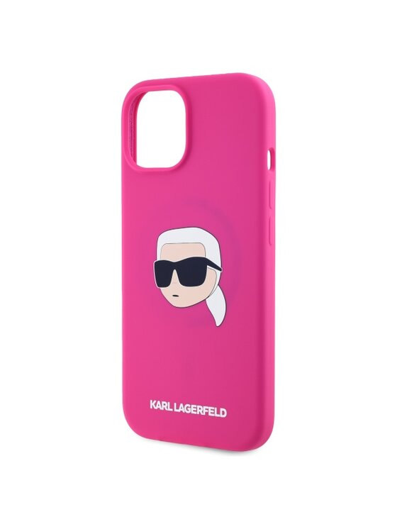 KARL LAGERFELD KARL LAGERFELD Etui na telefon Karl Head Print MagSafe Różowy
