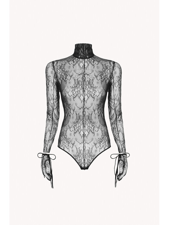 Epuzer Epuzer Body Turtleneck lace Czarny Standard Fit