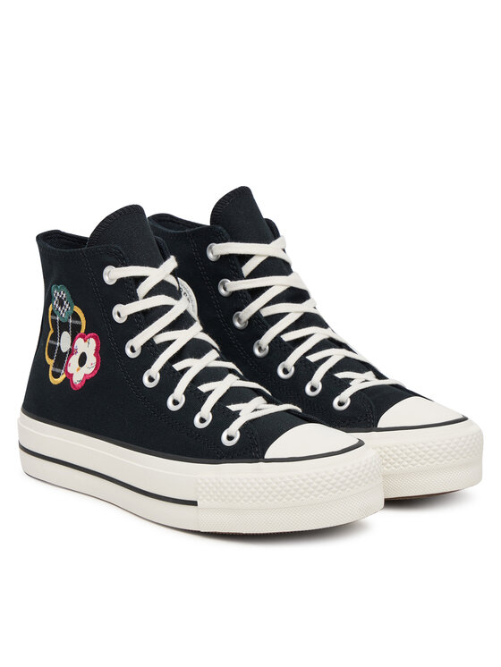 Converse Converse Kedas Chuck Taylor All Star Lift Platform Floral Patchwork A15534C Melns