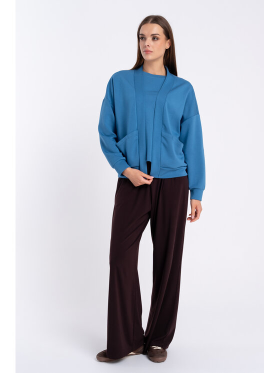 CLICK CLICK Kardigan 71-0046 Niebieski Regular Fit