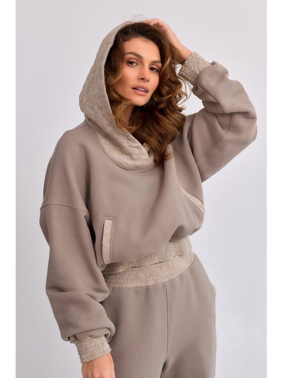 MANDRAGORA MANDRAGORA Mikina Lantre Béžová Cropped Fit
