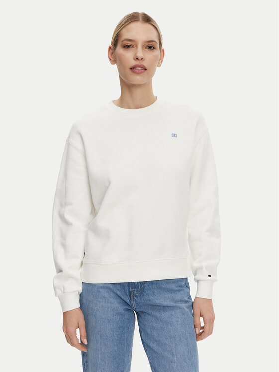 Tommy Hilfiger Tommy Hilfiger Felpa WW0WW45980 Écru Regular Fit