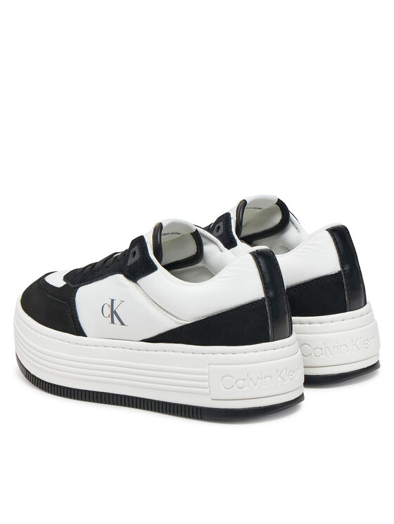 Calvin Klein Jeans Calvin Klein Jeans Sneakersy Bold Flatf Low Lace Mix YW0YW01742 Biały