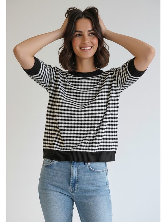 FIGL FIGL Svetr M1266 Černá Regular Fit
