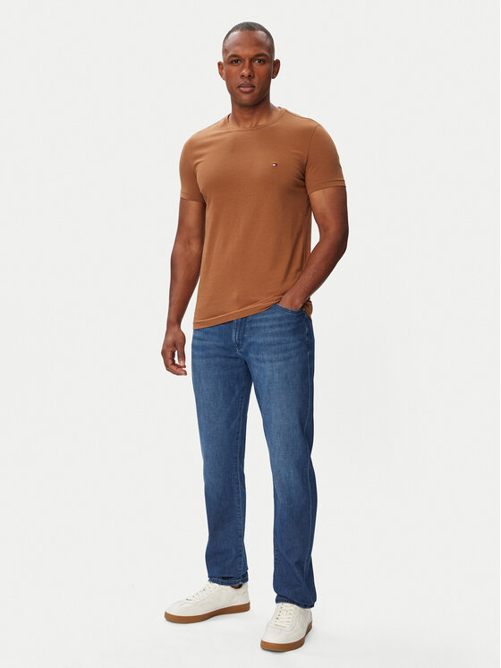 Tommy Hilfiger Tommy Hilfiger T-Shirt MW0MW10800 Καφέ Slim Fit