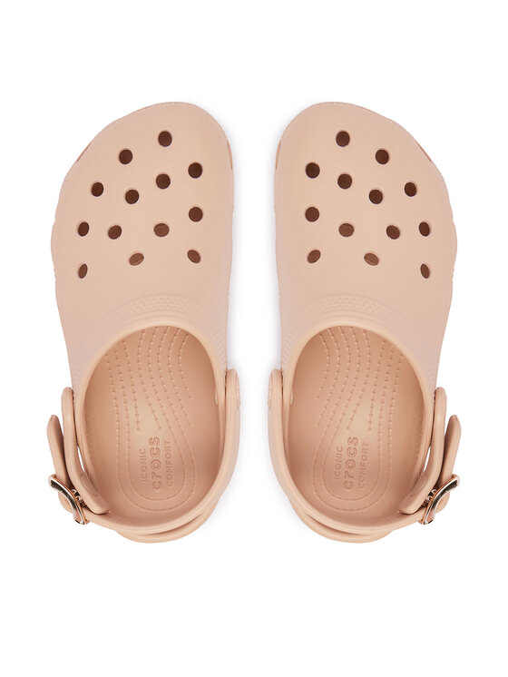 Crocs Crocs Pantoletten Classic Metallic Buckle Clog K 214228 Beige