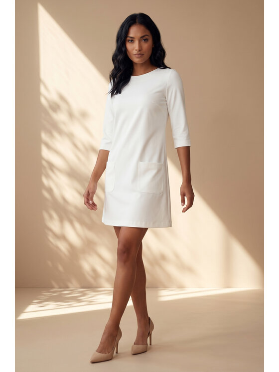 FIGL FIGL Φόρεμα κοκτέιλ M1350 Κρεμ Straight Fit