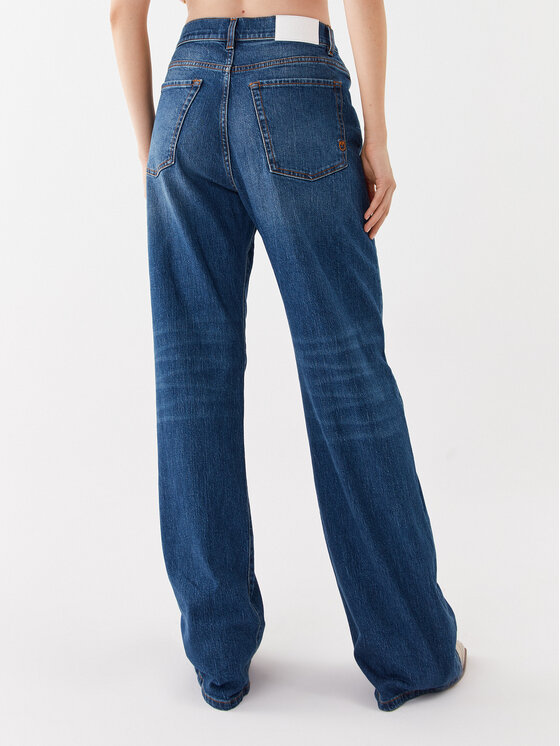 PINKO Pinko Džínsy Wanda 101733 A141 Tmavomodrá Wide Leg