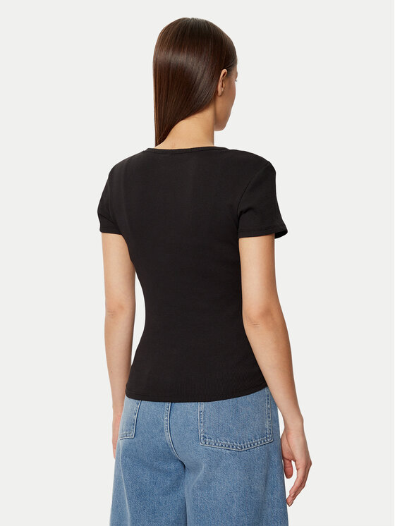 Tommy Jeans Tommy Jeans Póló DW0DW19502 Fekete Slim Fit