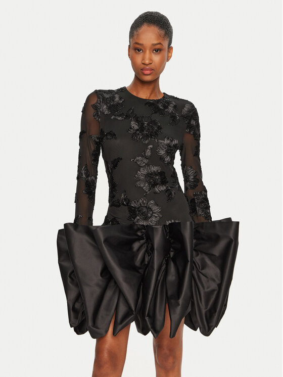 ROTATE ROTATE Kokteilinė suknelė 114036100 Juoda Slim Fit