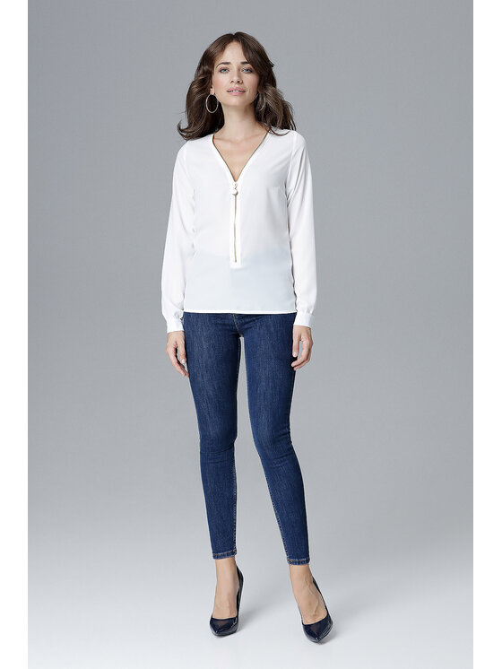 Lenitif Lenitif Blusa L023 Écru Regular Fit